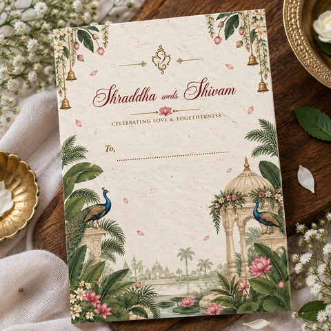 Wildlense Royal Peacock Plantable Wedding Invitation Envelope