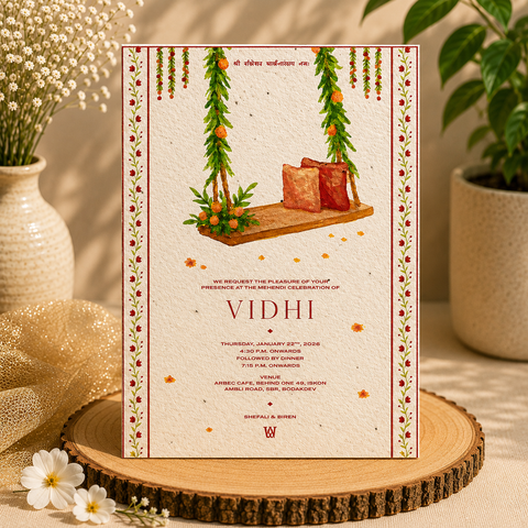 Royal Plantable Hindu Wedding Invitation Card
