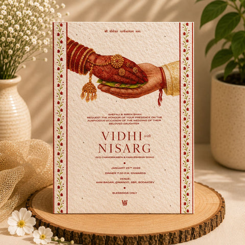 Royal Plantable Hindu Wedding Invitation Card