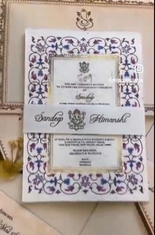 Plantable Set of 3 floral Wedding Cards with Premium Envelop