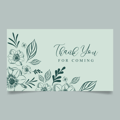 Plantable Simple Line Flowers Thank You Cards - Set of 100