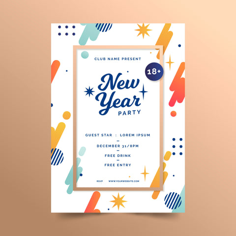 Plantable Starry New Year Eco Greetings & Party Invitation