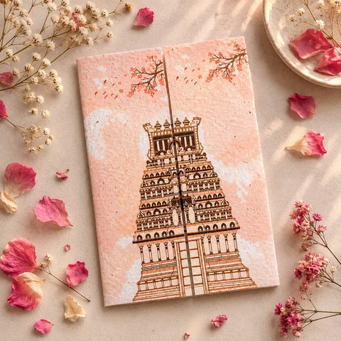 Temple Blossom Plantable Seed Paper Door Fold Wedding Invitation Card-Eco-Friendly Custom Wedding Invite