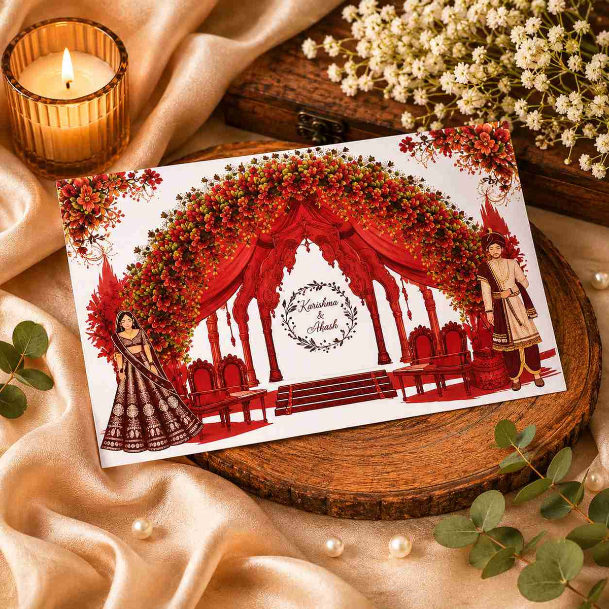 Unique Plantable Sliding Wedding Invitation Cards – Perfectly Matched Elegance