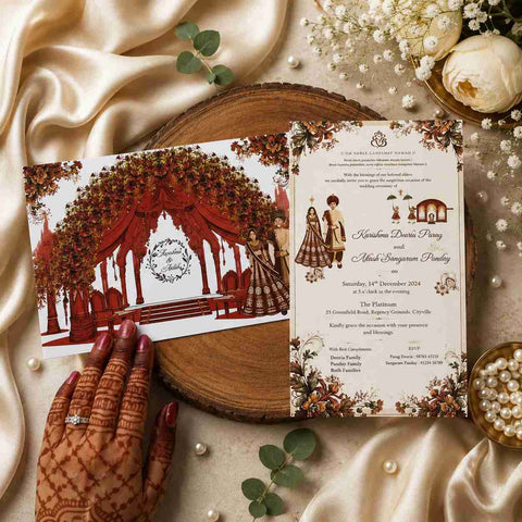 Unique Plantable Sliding Wedding Invitation Cards – Perfectly Matched Elegance