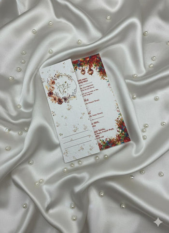 Plantable Half Fold  Elegant Indian Wedding Invitation Card