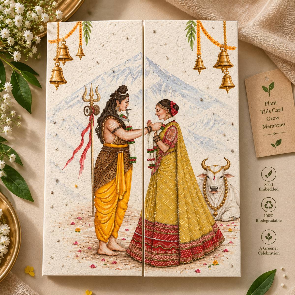 Wildlense Divine Shiv Parvati – Eco-Friendly Plantable Wedding Card