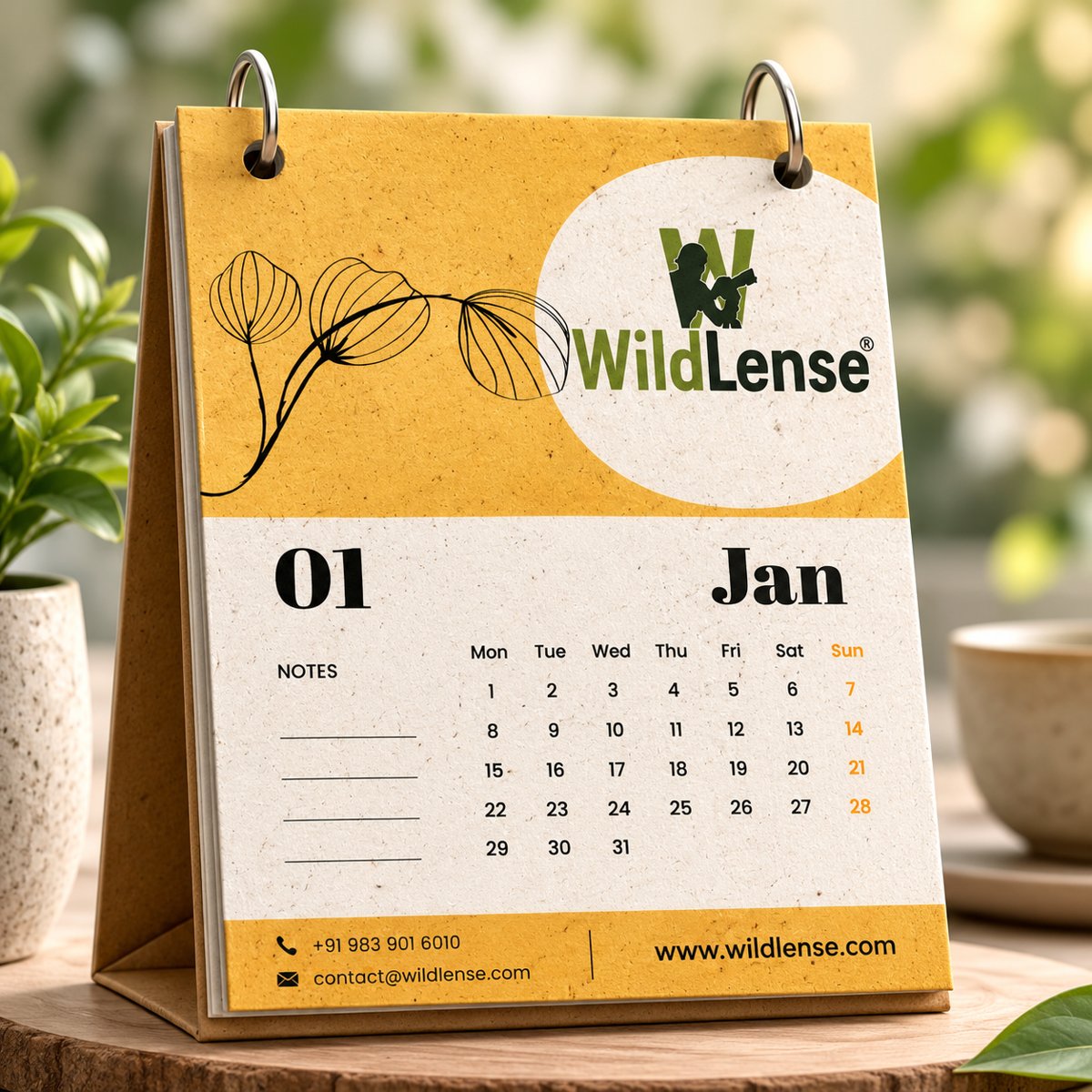Wildlense EcoBloom Plantable Desk Calendar | Seed Paper Table Calendar