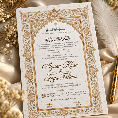 Wildlense Mehfil-e-Nikah Nikah Plantable Wedding Invitation Card