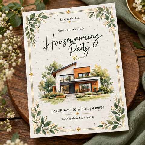 Wildlense Plantable A New Home Housewarming – A5 Plantable Invitation Card