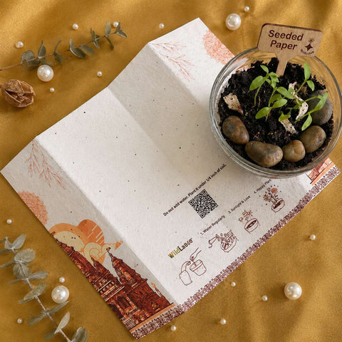 Wildlense Plantable Doorfold Odia Shree Jagannath Puri Temple Wedding Card