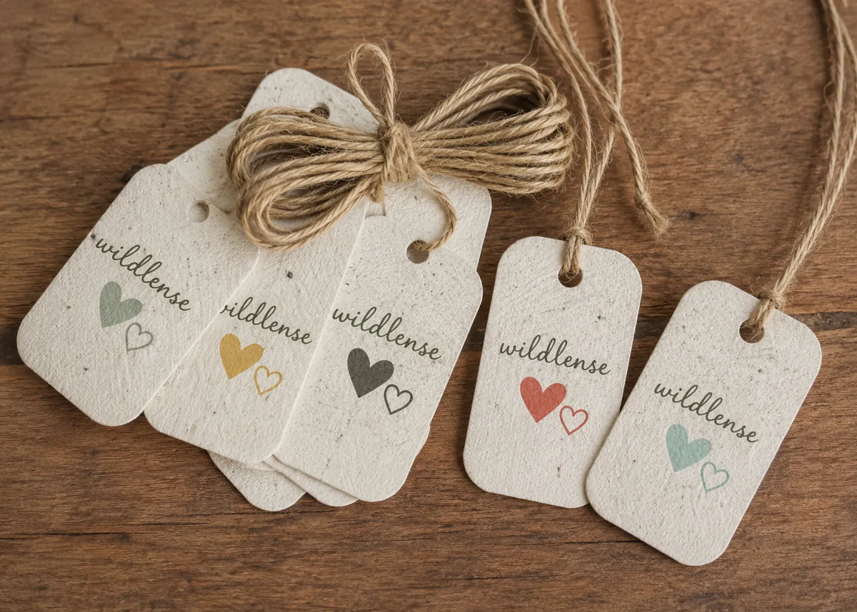 Wildlense Plantable Seed Paper Gift Tag Tie with Love, Plant with Purpose (One)
