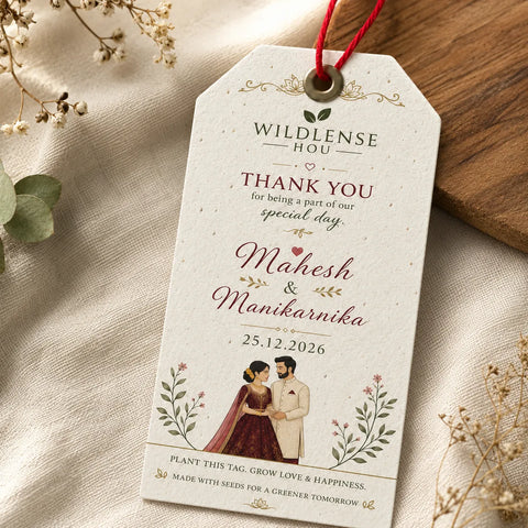 Wildlense Premium Plantable Seed Paper Wedding Thank You Tag