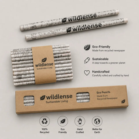 Wildlense Recycled Newspaper Pencils (Pack Of 10)