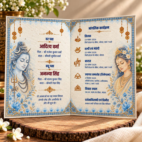 Wildlense Sacred Plantable Wedding Card Inspired by Lord Shiva & Goddess Parvati