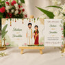 Wildlense South Indian Plantable Sliding Wedding Invitation Card with Couple Illustration
