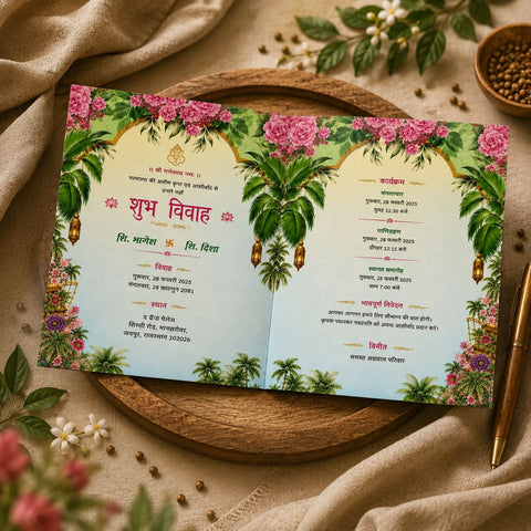 Wildlense Plantable Bifold Seed Paper Eco-Friendly Prakriti Vivaah Wedding Invitation Card