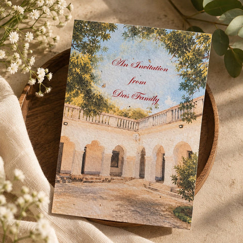 Wildlense Royal Heritage Plantable Seed Paper Bifold Wedding Invitation Card