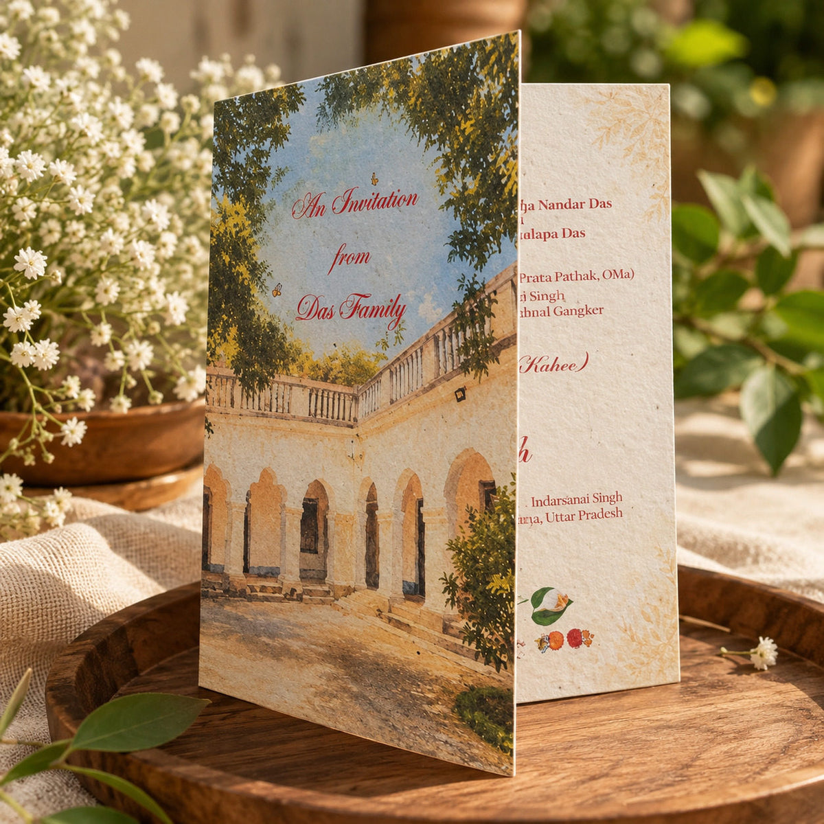 Wildlense Royal Heritage Plantable Seed Paper Bifold Wedding Invitation Card