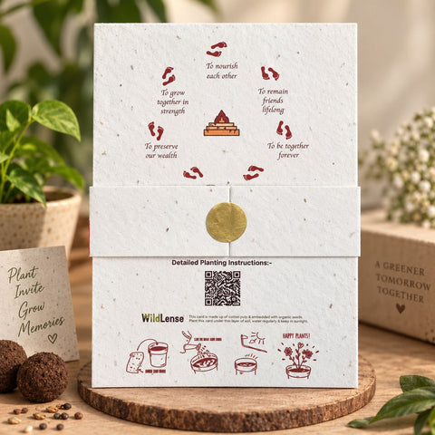 Wildlense Shiv Parvati Sacred Hands – Plantable Wedding Invitation Card