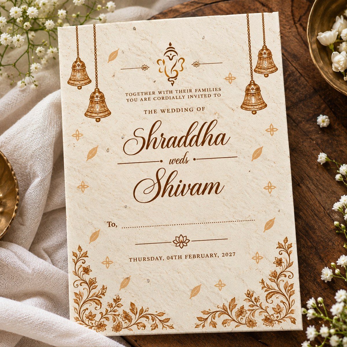Wildlense Traditional Indian Plantable Wedding Invitation Envelope