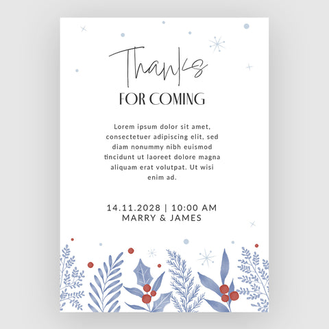 Plantable Winter Wedding Thank You Cards - Set of 100