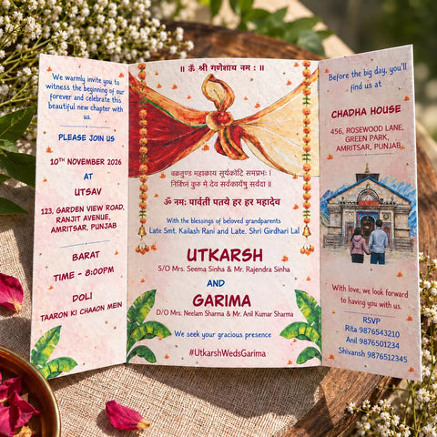 Wildlense Plantable Blush Pink Plantable Seed Paper Wedding Invitation with Plantable Strip