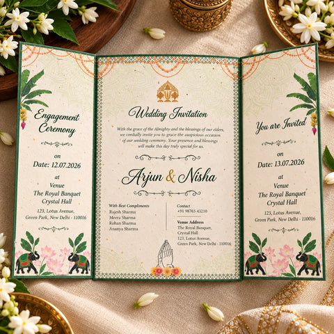Wildlense Plantable South Indian Beautiful Beginning Wedding Card