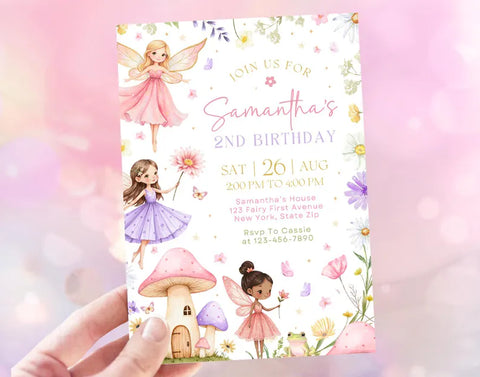 Plantable Fairy Birthday Invitation Card