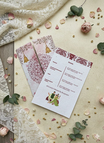 Plantable Classic Mandala Design Door Fold Wedding Invitation Card