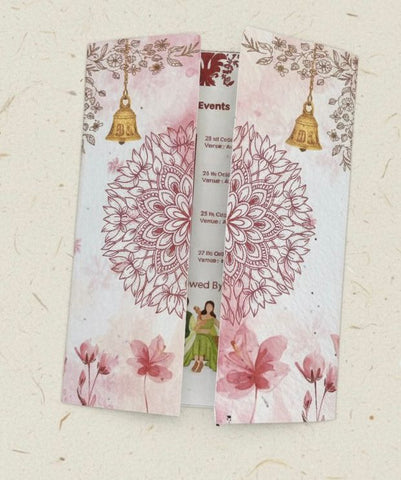 Plantable Classic Mandala Design Door Fold Wedding Invitation Card