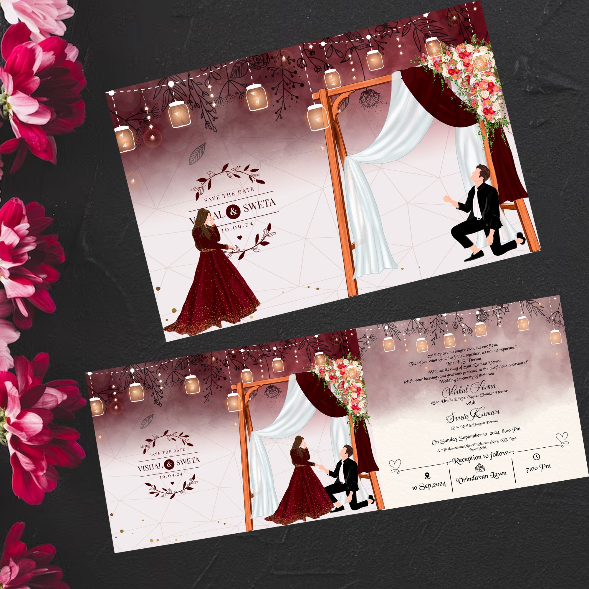 Plantable Bonded Forever Sliding Wedding Invitations | Wildlense.com