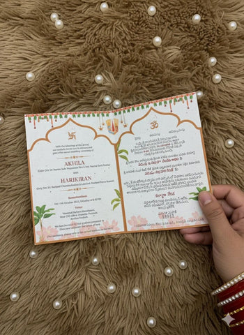 Plantable Peacock Theme Bifold Wedding Invitation Card with Envelope