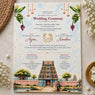 Wildlense South Indian Gopuram Temple Theme Plantable Seed Paper Wedding Invitation – A5