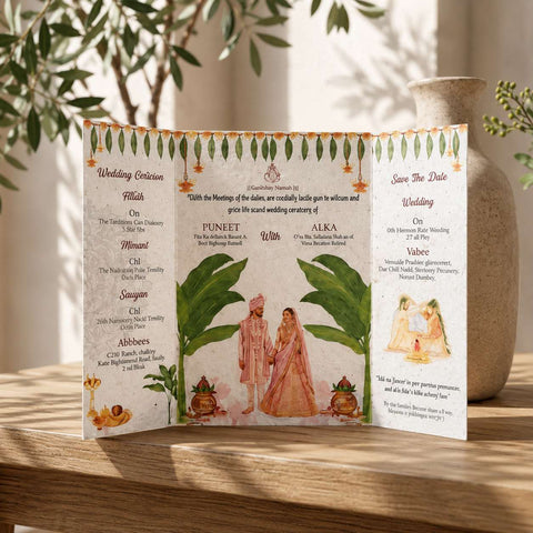 Plantable Doorfold Odia Shree Jagannath Puri Temple Wedding Card